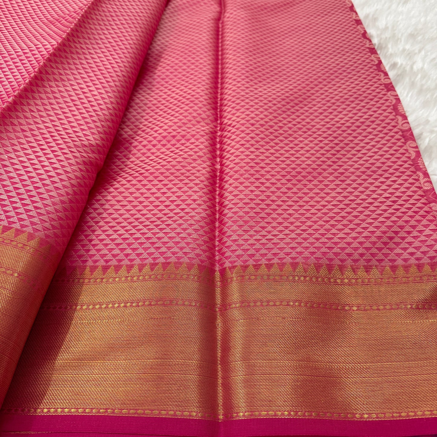 Floral Pink Kanjivaram Semi Silk Saree