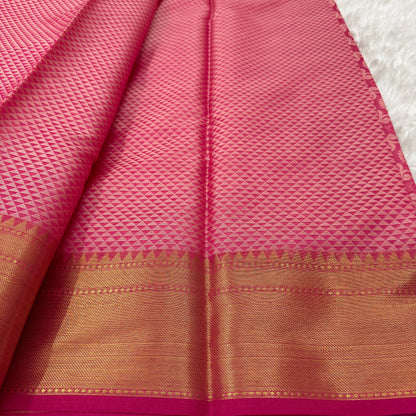 Floral Pink Kanjivaram Semi Silk Saree