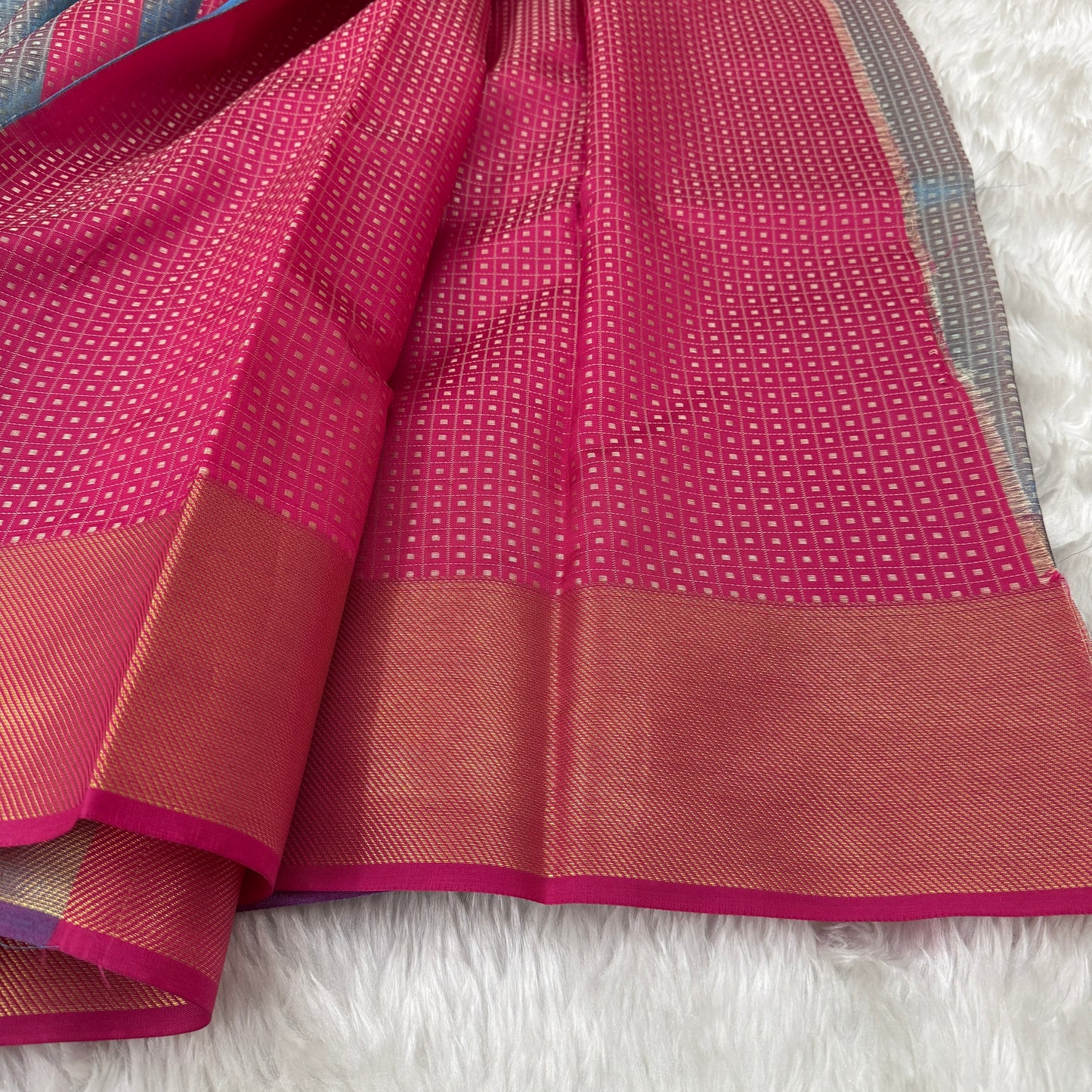 Metallic Blue Kanjivaram Tissue Silk Saree