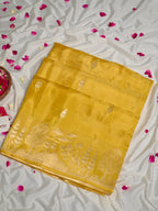 Haldi Yellow Banarasi Organza Crepe Silk Saree