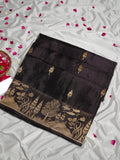Black Banarasi Organza Crepe Silk Saree