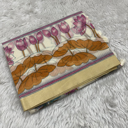Block Print Cotton Kota Doria Saree
