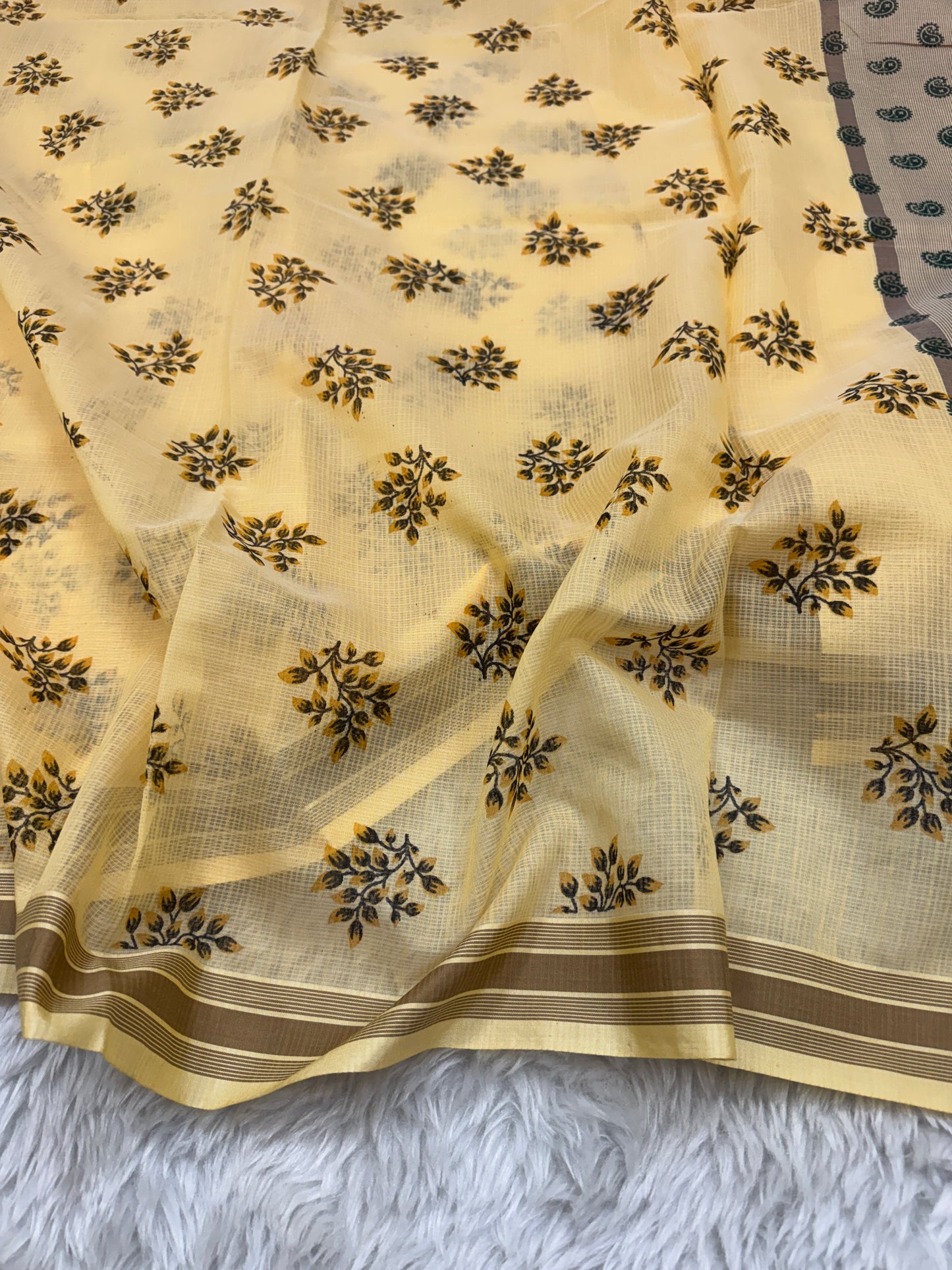 Block Print Cotton Kota Doria Saree