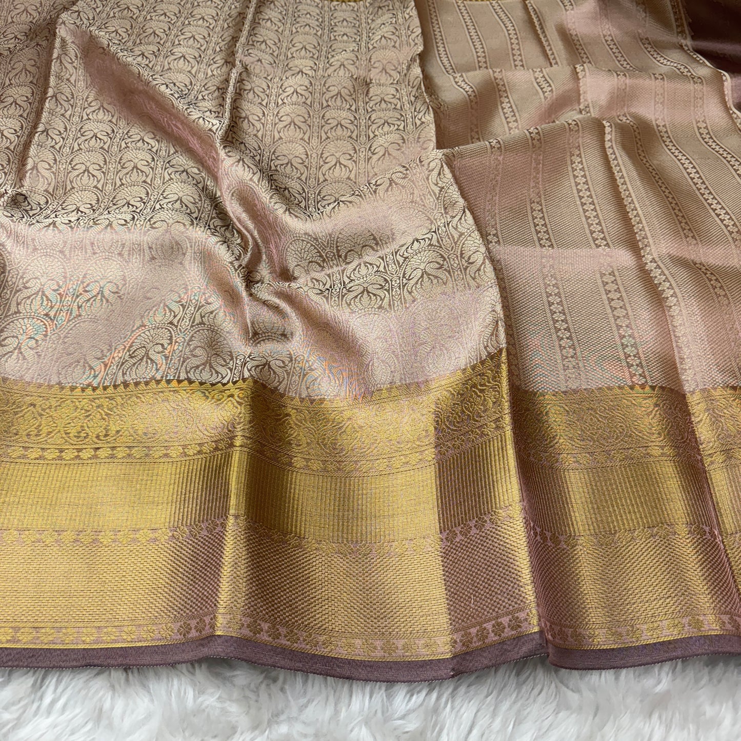 Mauve Kanjivaram Tissue Silk Saree