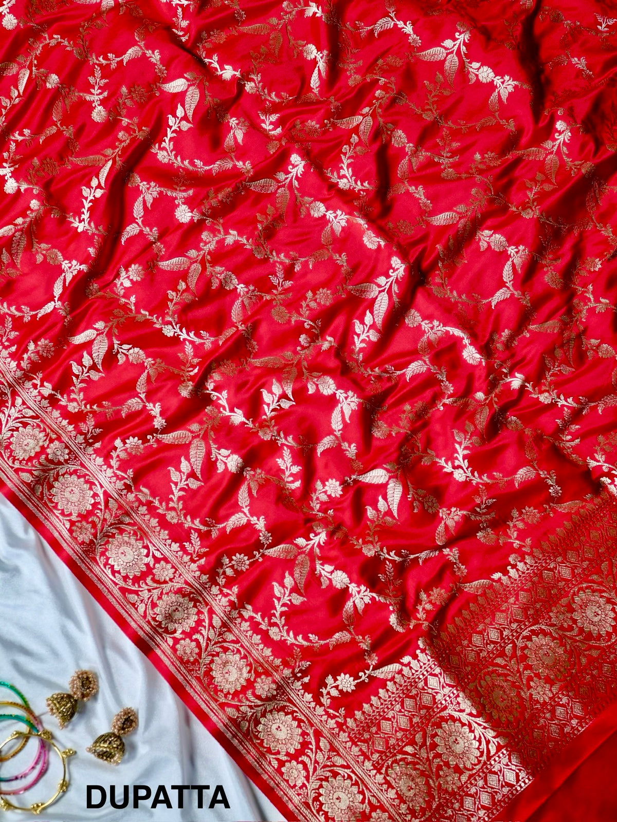 Bridal Red Premium Banarasi Mashru Silk Suit Set