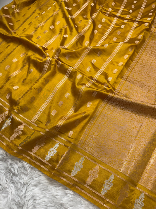 Mustard Yellow Premium Banarasi Mango Silk Saree