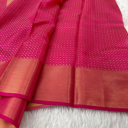 Mustard Gold to Pink Kanjivaram Tissue Silk Saree