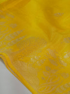 Haldi Yellow Banarasi Organza Crepe Silk Saree