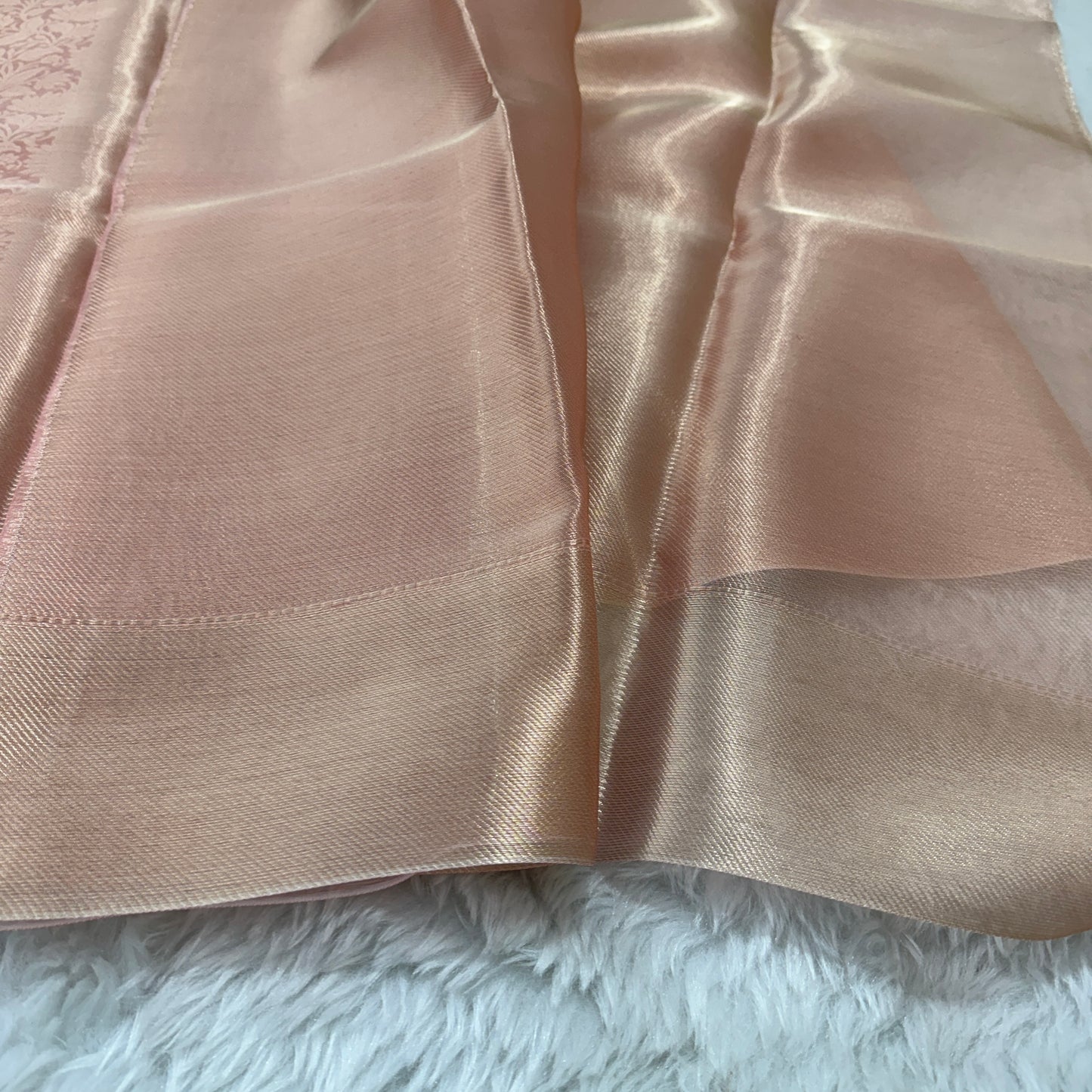 Rose Pink Kanjivaram Kora Tissue Silk Saree