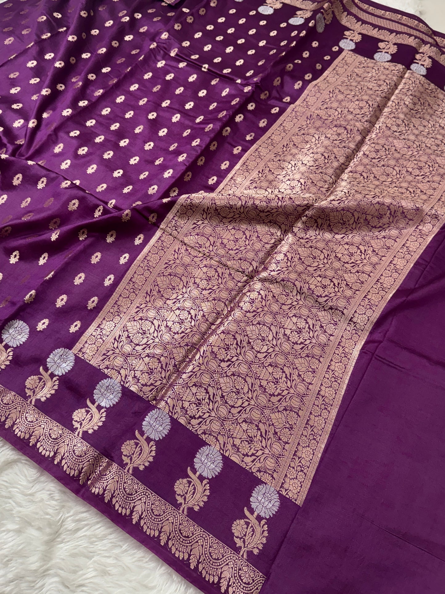 Wine Premium Banarasi Mango Silk Saree