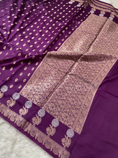 Wine Premium Banarasi Mango Silk Saree