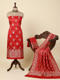 Bridal Red Premium Banarasi Mashru Silk Suit Set