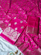 Rani Pink Premium Banarasi Mashru Silk Suit Set