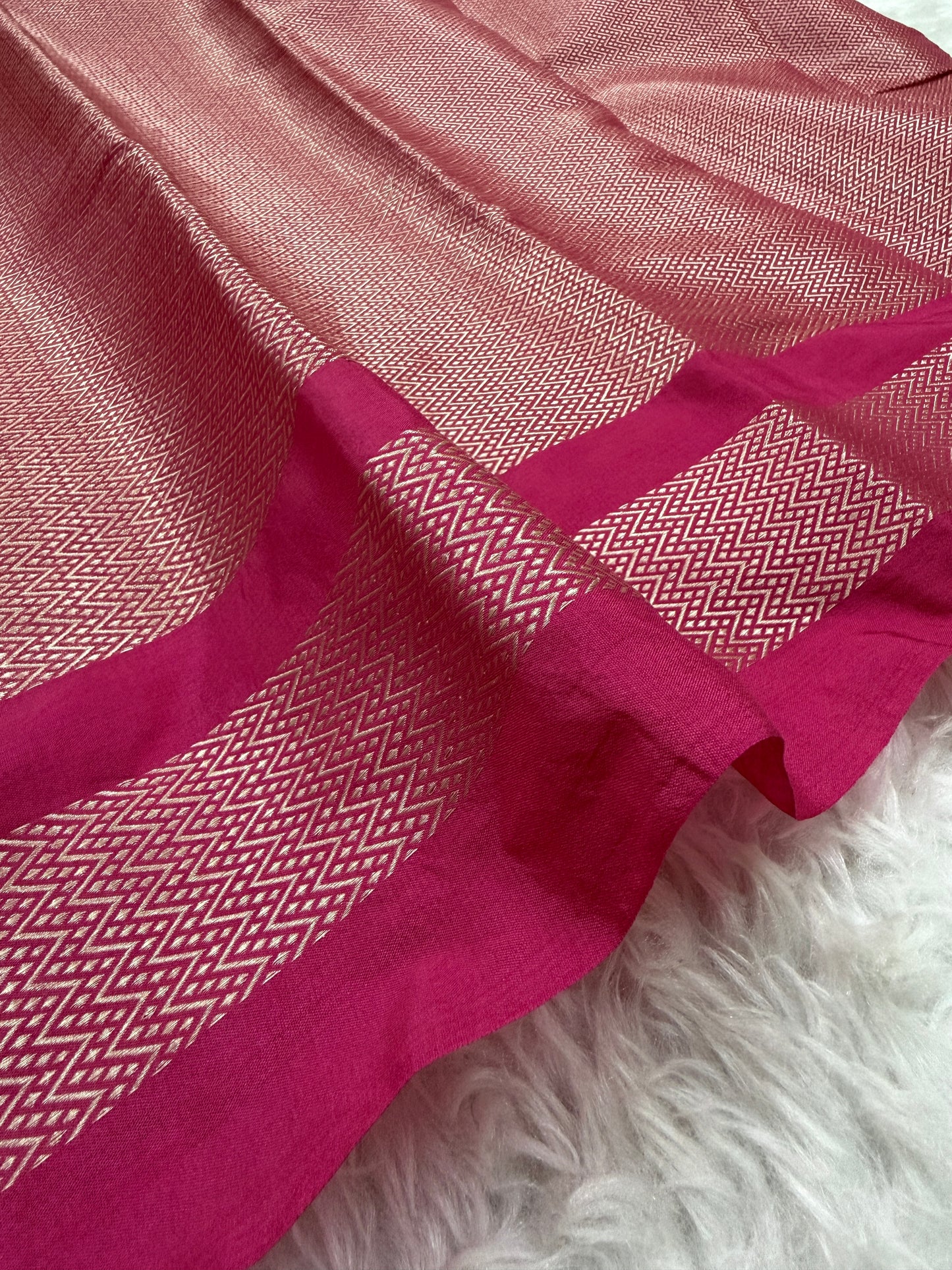 Rani Pink Banarasi Georgette Saree