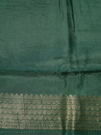 Emerald Green Banarasi Organza Crepe Silk Saree