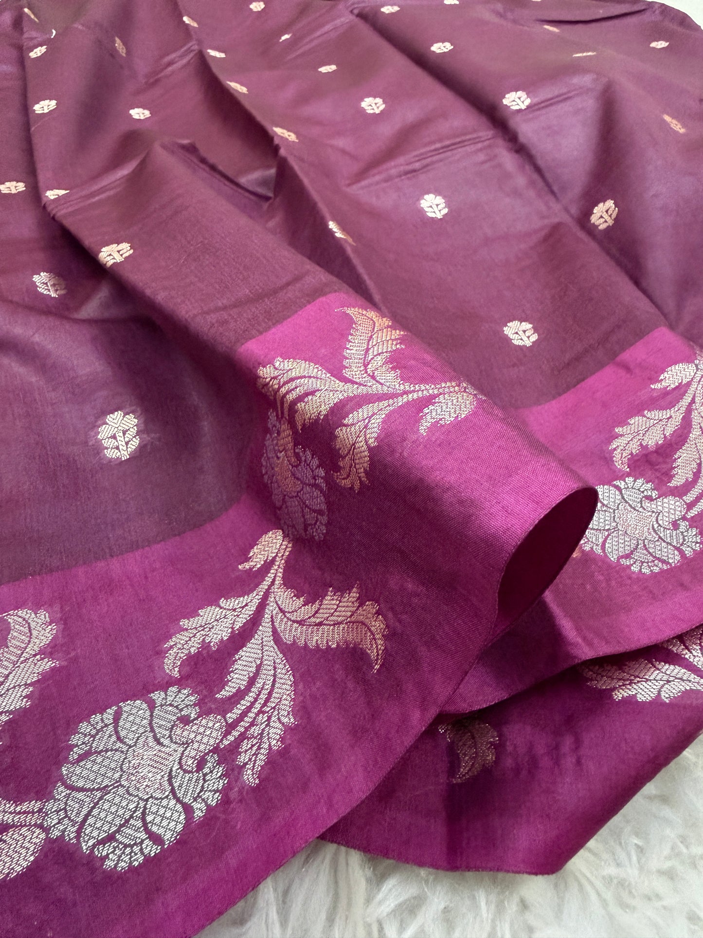 Wine Banarasi Mango Silk Saree