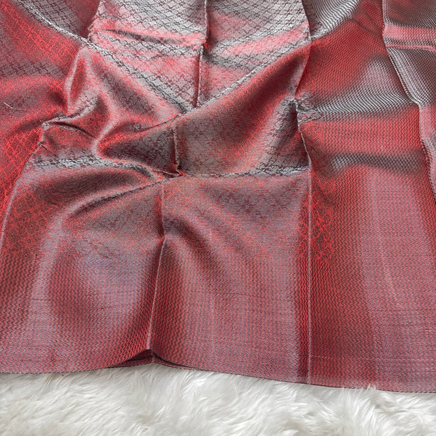 Metallic Maroon Kanjivaram Tissue Silk Saree