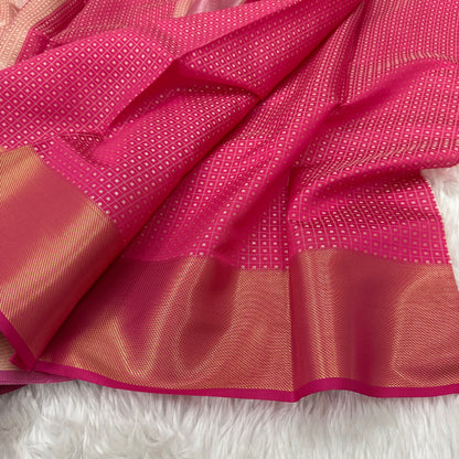 Onion Pink Kanjivaram Tissue Silk Saree