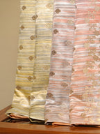 Peachish Multi-hued Handbrush Banarasi Mashru Silk Saree