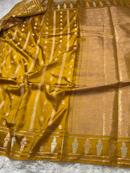 Mustard Yellow Premium Banarasi Mango Silk Saree