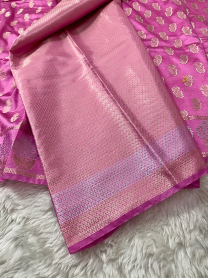 Pink Premium Banarasi Mango Silk Saree