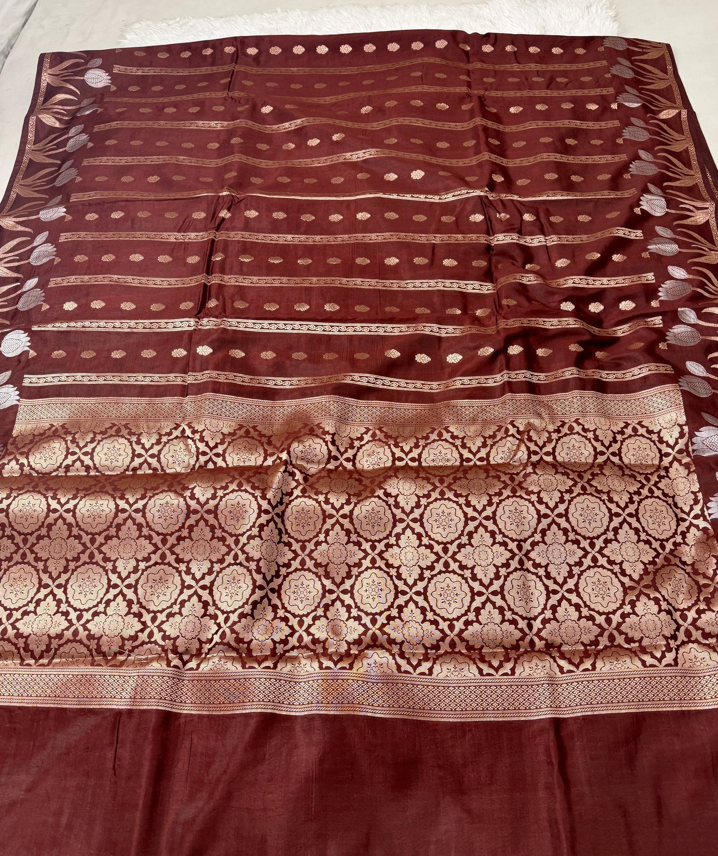 Coffee Brown Premium Banarasi Mango Silk Saree