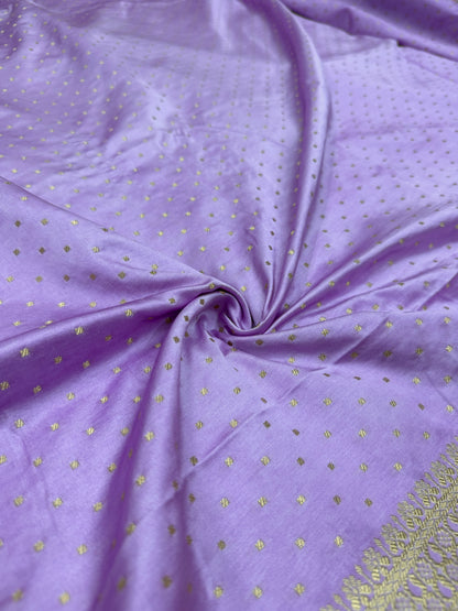 Lavender Banarasi Mashru Silk Saree