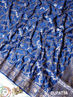 Navy Blue Premium Banarasi Mashru Silk Suit Set