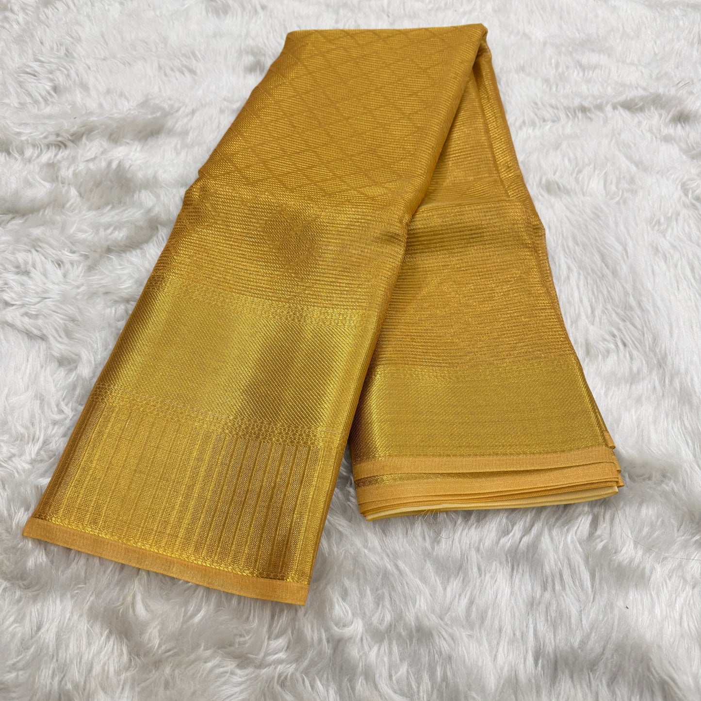 Orange Gold Kanjivaram Tissue Silk Saree