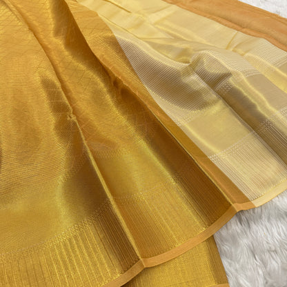 Orange Gold Kanjivaram Tissue Silk Saree