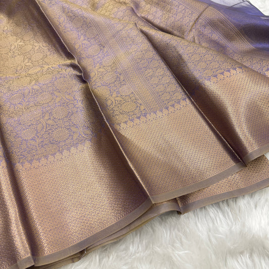 Metallic Purple Kanjivaram Tissue Silk Saree