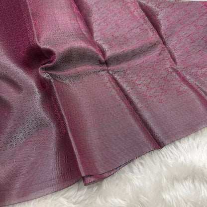 Metallic Rani Pink Kanjivaram Tissue Silk Saree