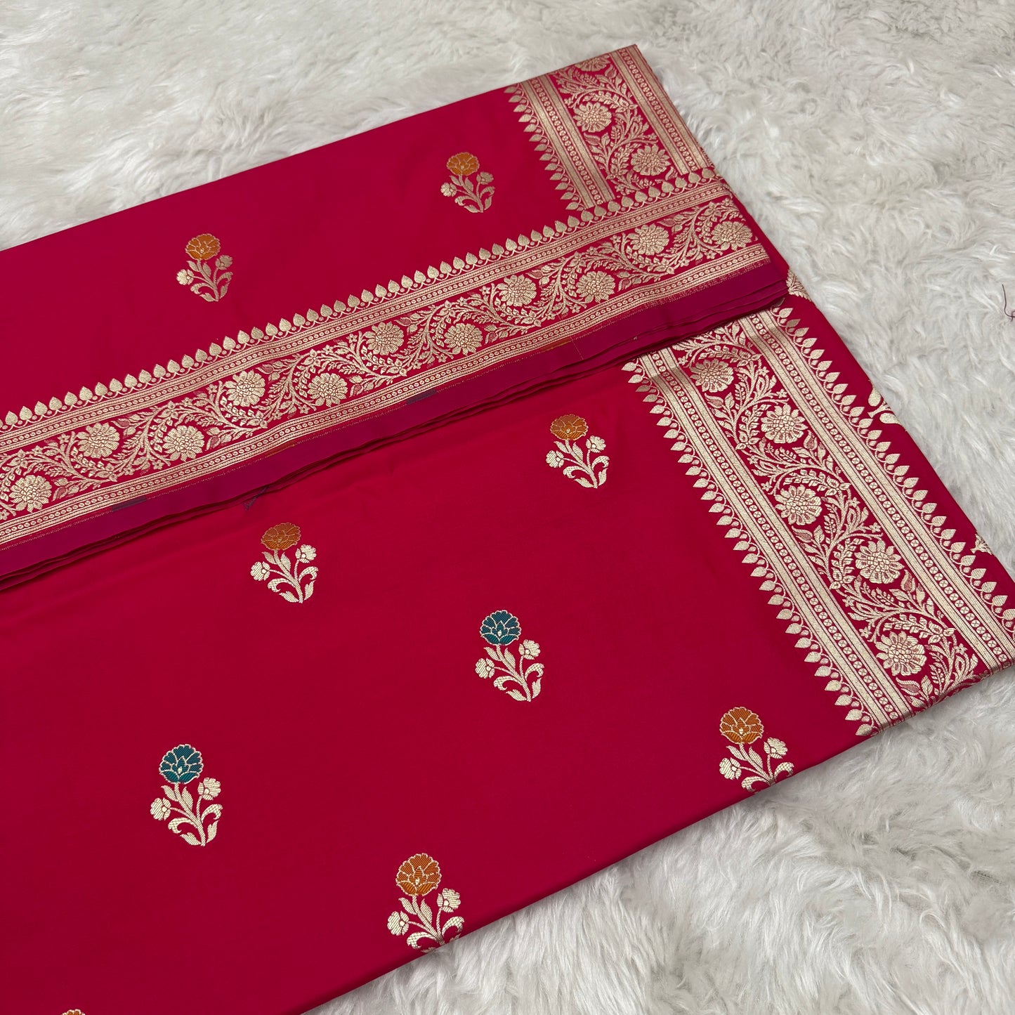 Rani Pink Banarasi Meenakari Katan Silk Saree