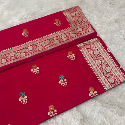 Rani Pink Banarasi Meenakari Katan Silk Saree