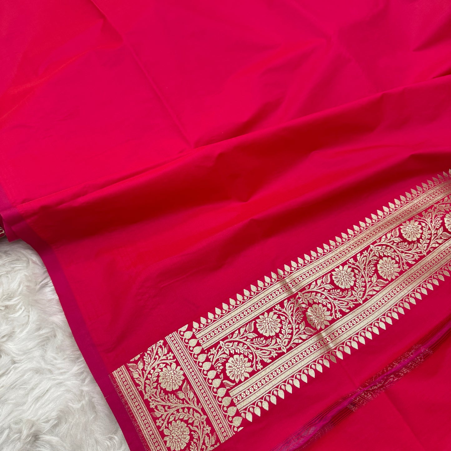 Rani Pink Banarasi Meenakari Katan Silk Saree