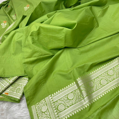 Liril Green Banarasi Meenakari Katan Silk Saree