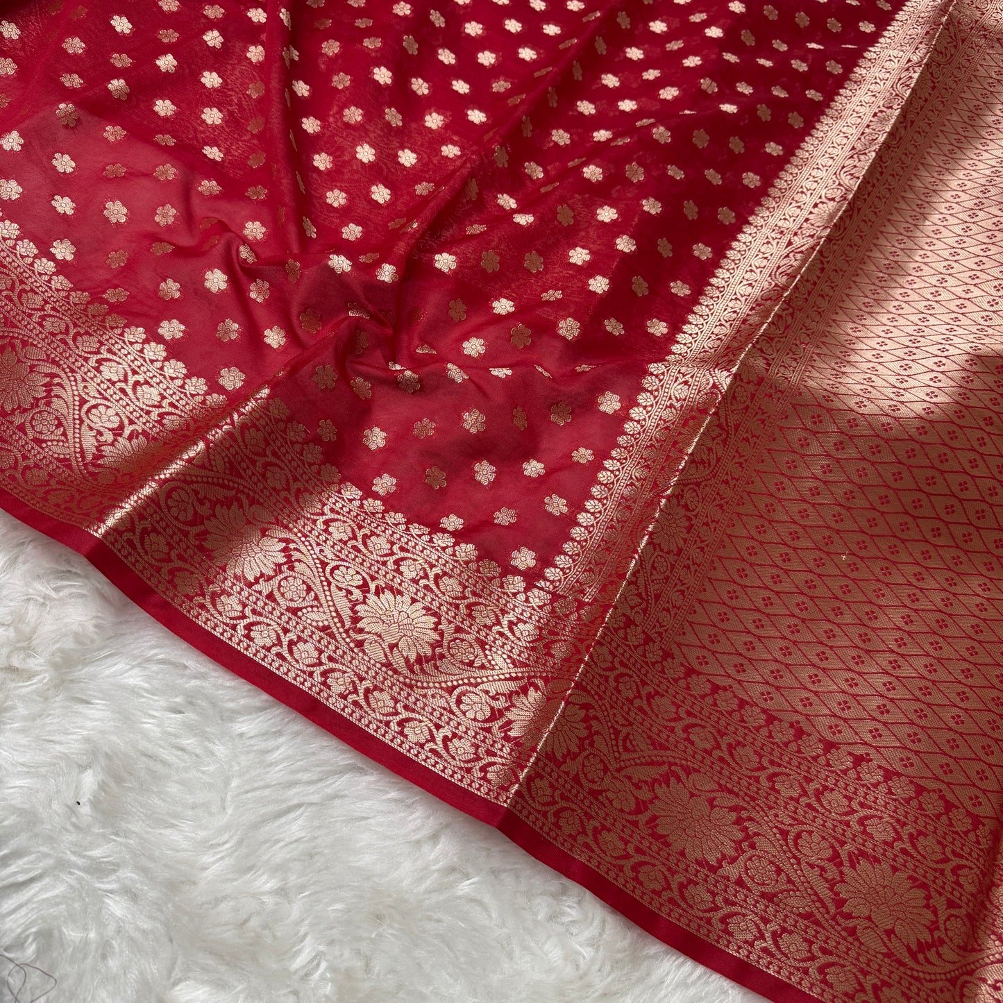 Maroon Banarasi Georgette Saree BN30