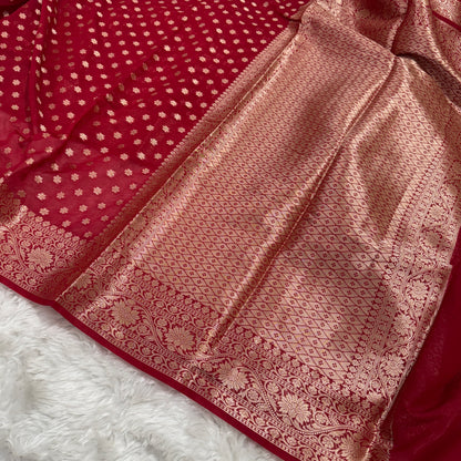 Maroon Banarasi Georgette Saree BN30