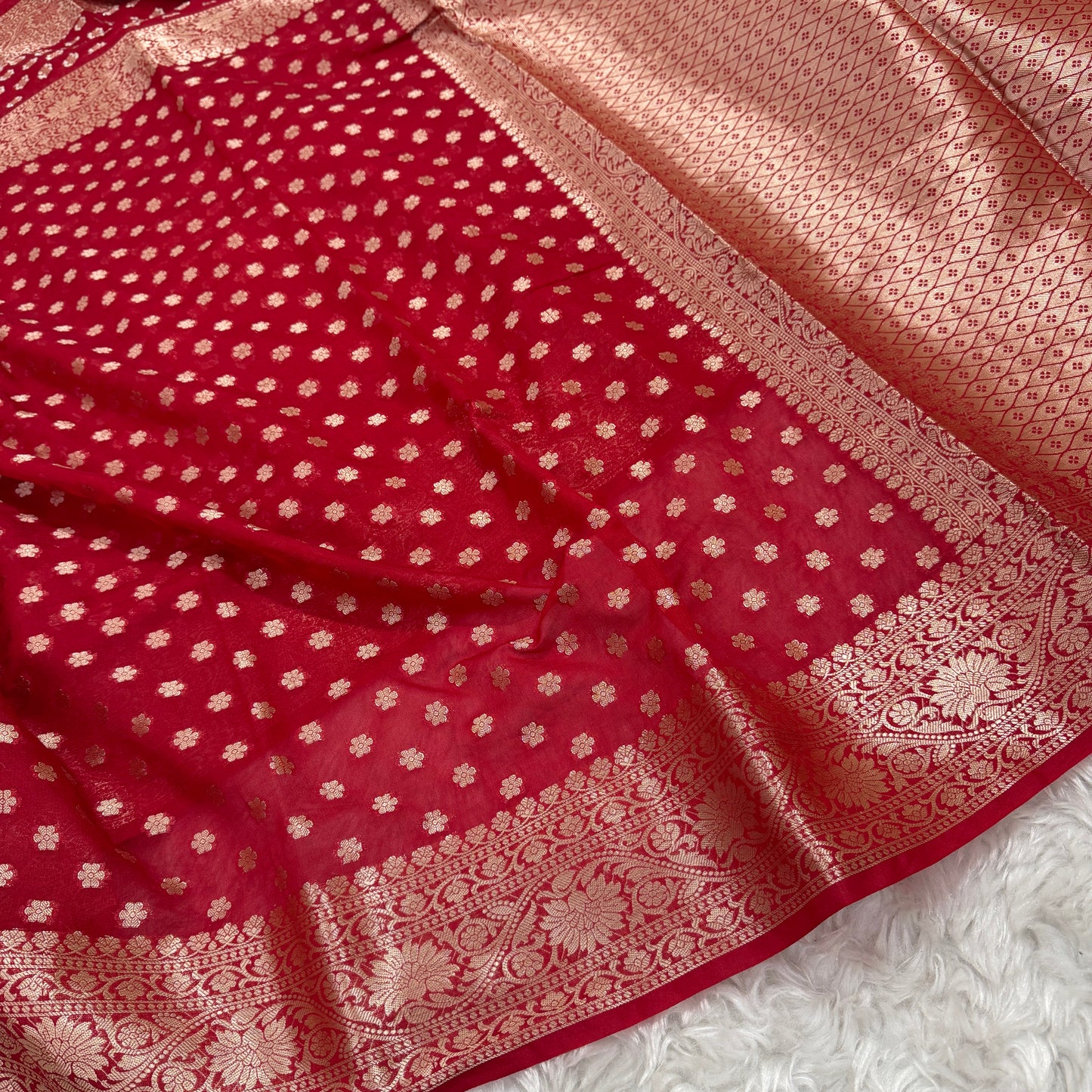 Maroon Banarasi Georgette Saree BN30
