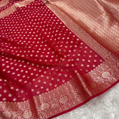 Maroon Banarasi Georgette Saree BN30