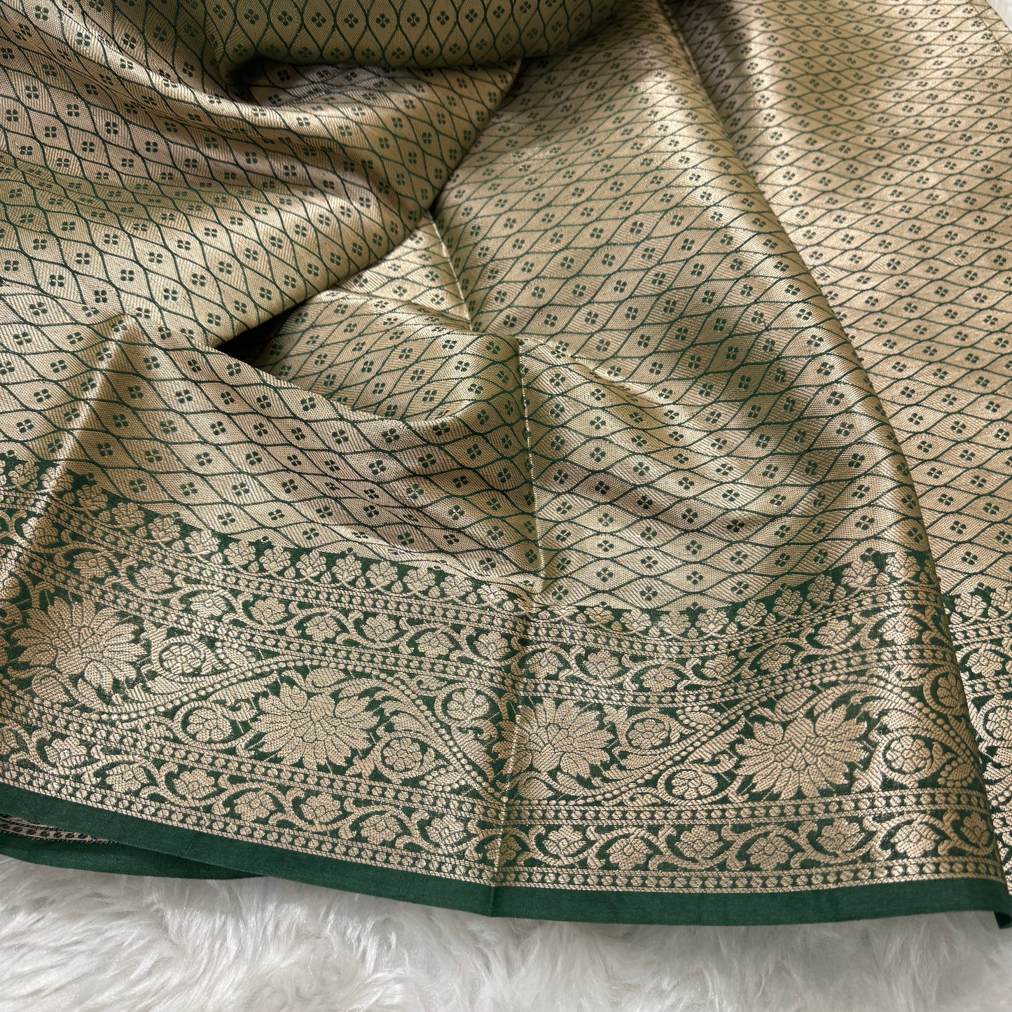 Bottle Green Banarasi Georgette Saree BN31