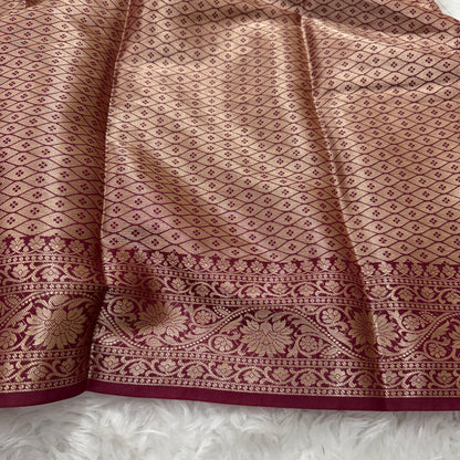 Wine Banarasi Georgette Saree BN33
