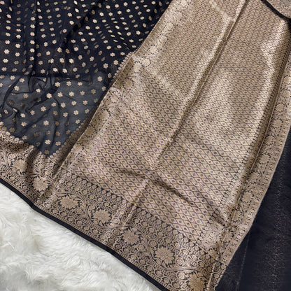 Black Banarasi Georgette Saree BN34