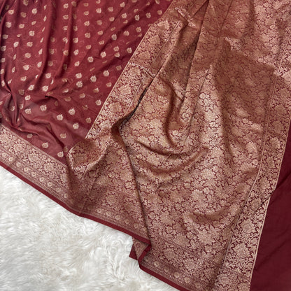 Coffee Brown Banarasi Khaddi Georgette Saree - BN41