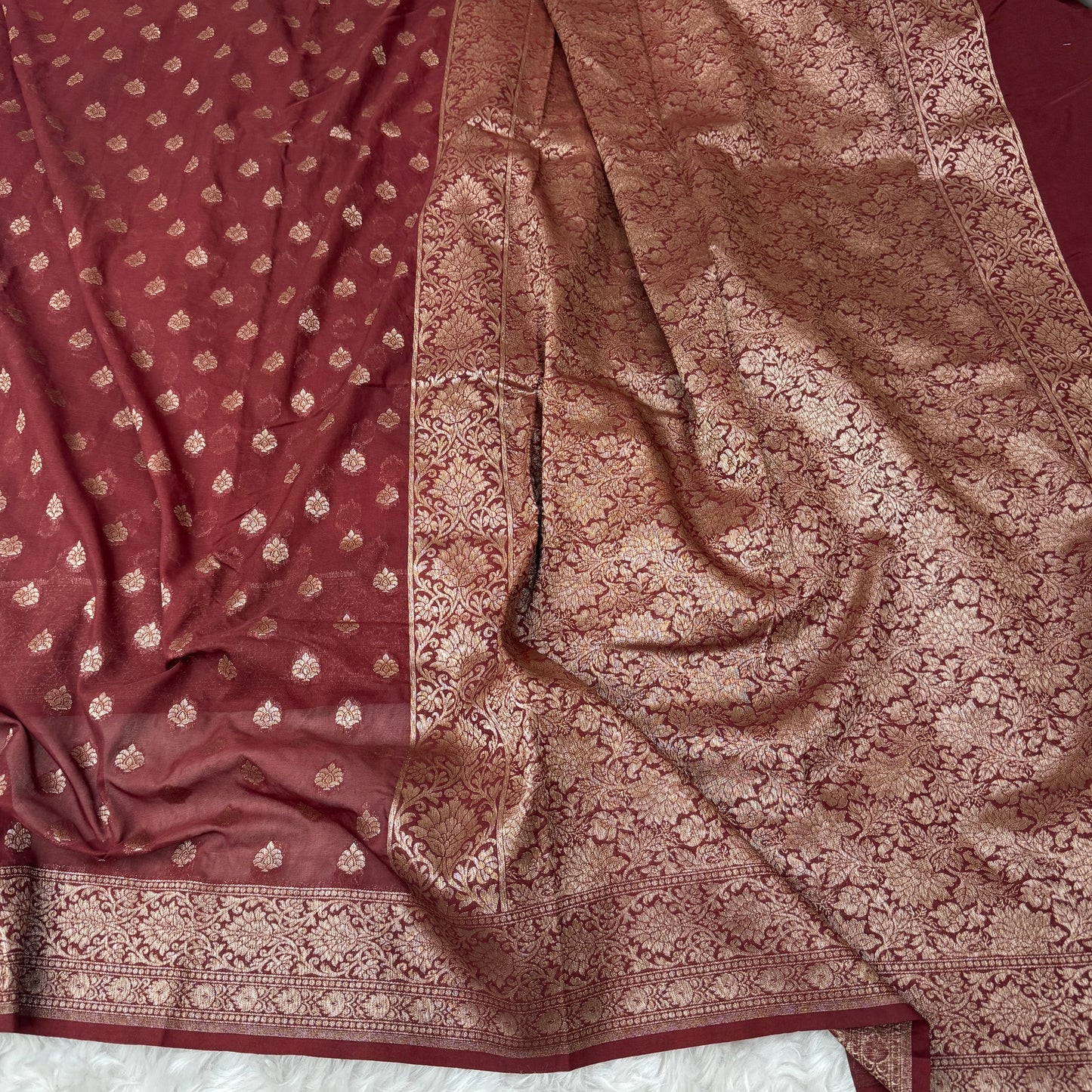 Coffee Brown Banarasi Khaddi Georgette Saree - BN41