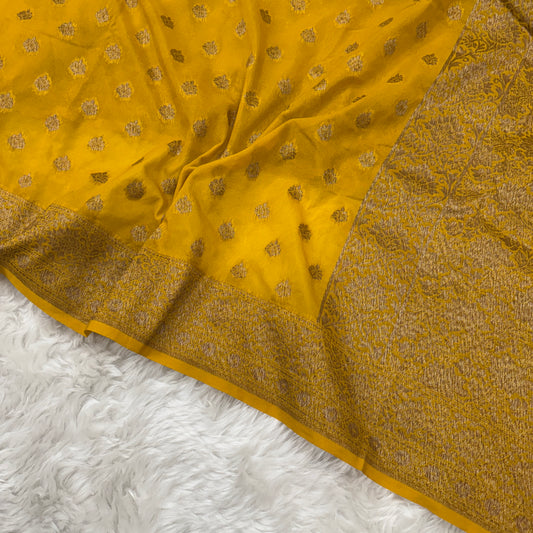 Mustard Banarasi Khaddi Georgette Saree - BN40