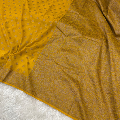 Mustard Banarasi Khaddi Georgette Saree - BN40