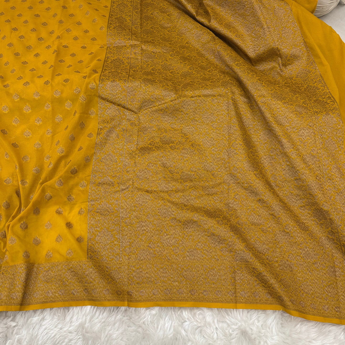Mustard Banarasi Khaddi Georgette Saree - BN40