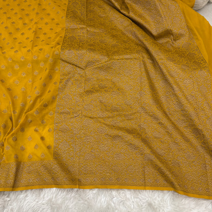 Mustard Banarasi Khaddi Georgette Saree - BN40