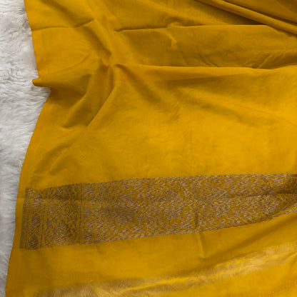 Mustard Banarasi Khaddi Georgette Saree - BN40